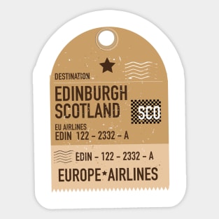 Edinburgh Scotland plane ticket Sticker